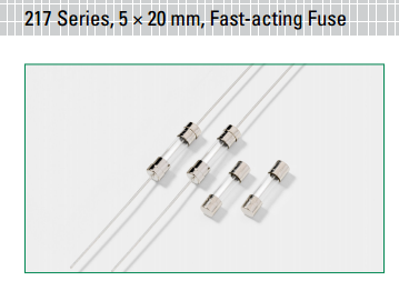217 系列 - 符合IEC規范的5x20mm快熔型玻璃管保險絲